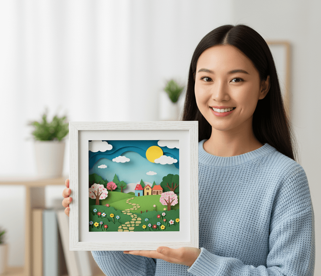 White wood shadowbox frame displaying heritage collection demonstrating professional keepsake framing for family heirlooms using whitewash coastal finish