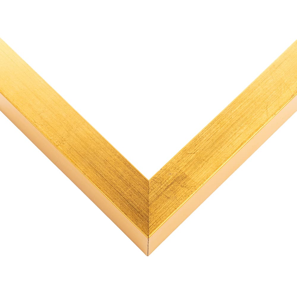 Gold Shadowbox corner detail showing precision mitered joint with radiant gold finish 1 inch moulding width and 1.5 inch usable depth perfect for prestigious award shadowbox displays