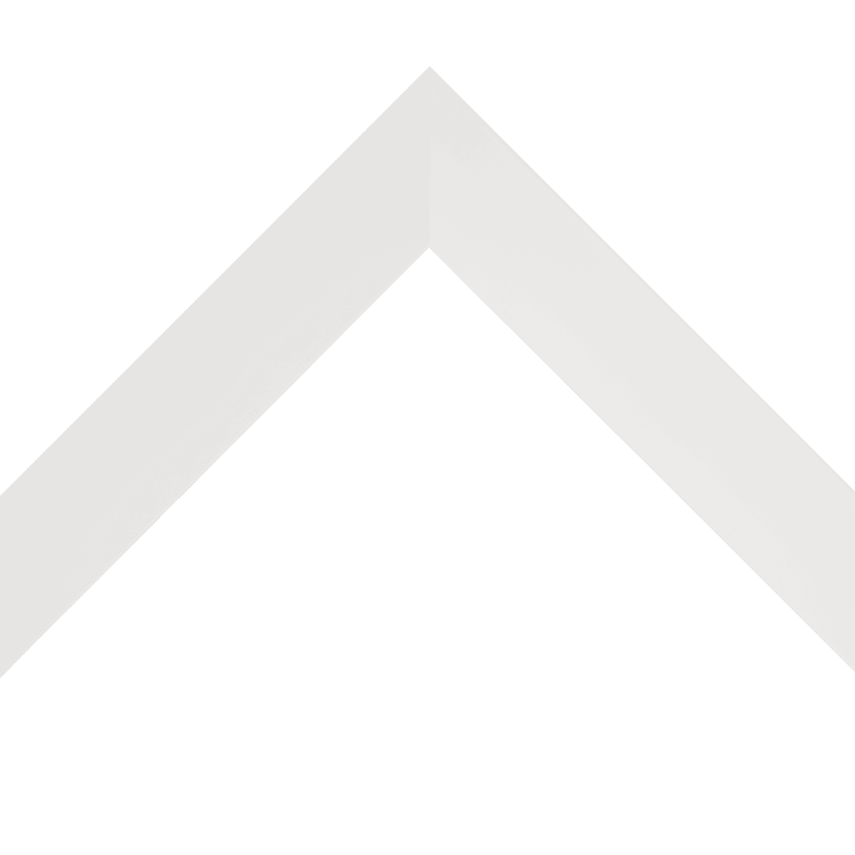 Ultra Deep White Shadowbox corner detail showing precision mitered joint with bright white finish and 1.25 inch moulding width with 3.5 inch usable depth for ultra-deep shadowbox displays