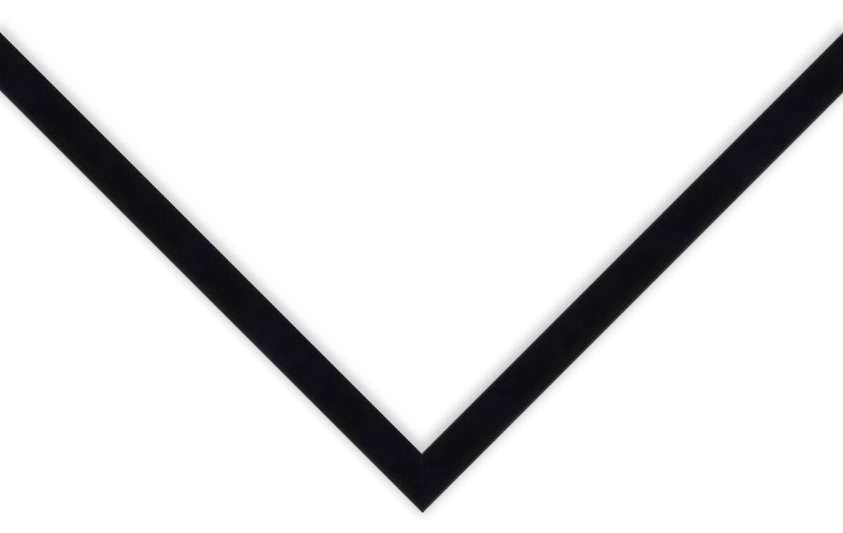 Black Shadowbox corner detail showing precision mitered joint with clean black finish and sharp 90 degree angle perfect for professional shadowbox displays